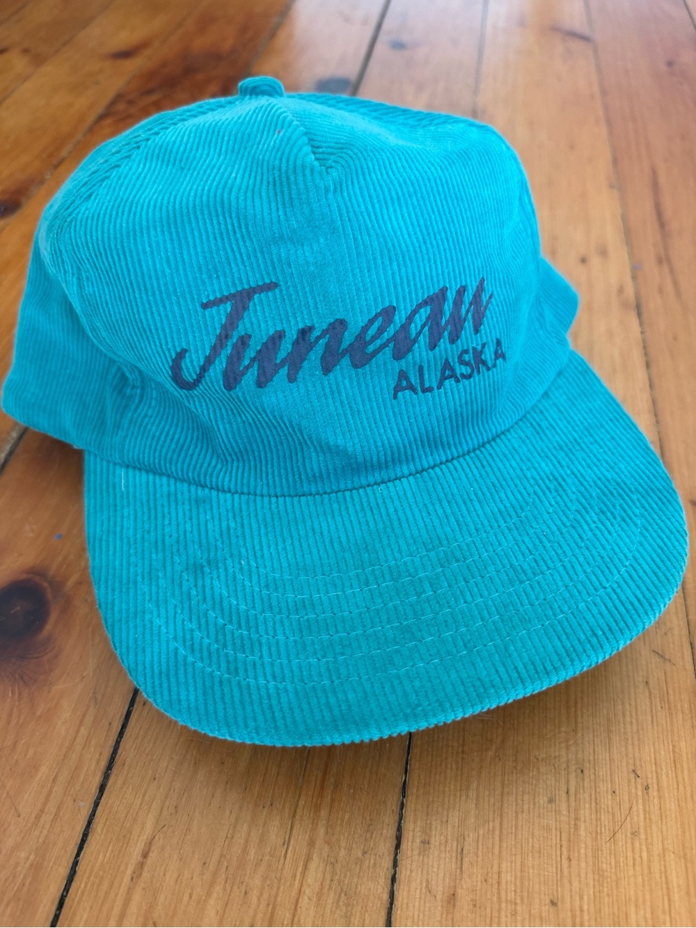 Vintage Corduroy SnapBack Cap Juneau Alaska Triangle Headwear 100% Cotton